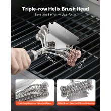 BBQ Grill Brush and Scraper Stainless Steel Bristle Free Grill Cleaner 17 in