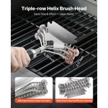 BBQ Grill Brush and Scraper Stainless Steel Bristle Free Grill Cleaner 17 in