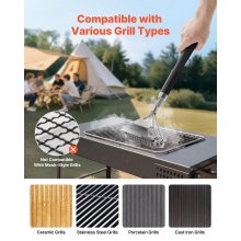 BBQ Grill Brush and Scraper Stainless Steel Bristle Free Grill Cleaner 17 in