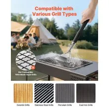 BBQ Grill Brush and Scraper Stainless Steel Bristle Free Grill Cleaner 17 in