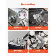 BBQ Grill Brush and Scraper Stainless Steel Bristle Free Grill Cleaner 17 in