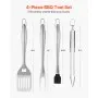 4PCS Grilling Tool Set BBQ Grill Accessories Stainless Steel Barbecue Utensil
