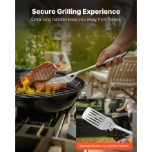 4PCS Grilling Tool Set BBQ Grill Accessories Stainless Steel Barbecue Utensil