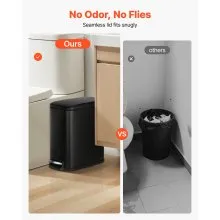 6L Slim Trash Can 11.4x5.71x10.7 Inch Kitchen Trashcan with Lid and Step Pedal