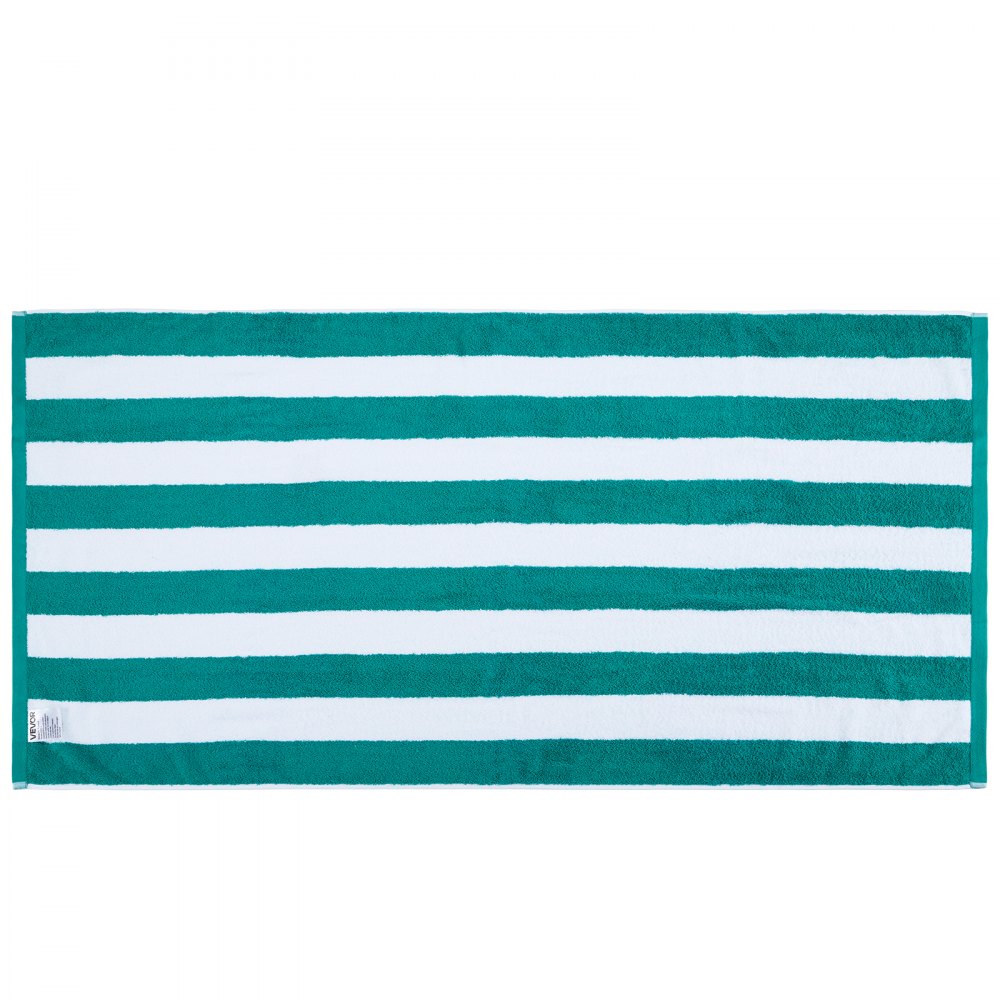 VEVOR Beach Towel, 4 Pack Oversized Beach Towels, 30 x 60 in Cabana Striped Large Pool Towel, 100% Cotton Soft and Quickly Dry Thick Swimming Towels, for Vacation, Swimming, Beaches, and Bathroom