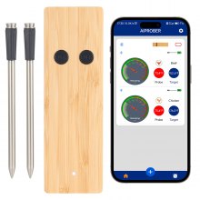 VEVOR Wireless Meat Thermometer Bluetooth Meat Probe Two Probes for Cooking