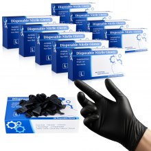 Black Nitrile Disposable Gloves 4.5 Mil Latex & Powder-Free 1000 Count Size L