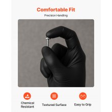 Black Nitrile Disposable Gloves 4.5 Mil Latex & Powder-Free 100 Count Size L