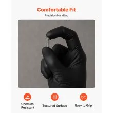 Black Nitrile Disposable Gloves 4.5 Mil Latex & Powder-Free 100 Count Size M