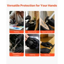 Black Nitrile Disposable Gloves 4.5 Mil Latex & Powder-Free 100 Count Size M