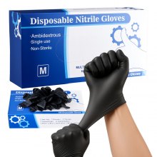 Black Nitrile Disposable Gloves 4.5 Mil Latex & Powder-Free 100 Count Size M