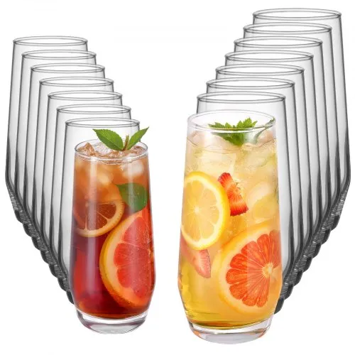 VEVOR Crystal Glassware Sets – 16-Piece, 18.26 oz Highball