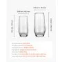 VEVOR Drinking Glasses Set, 16-Piece Crystal Glass Cups, Elegant Mixed Glassware Set, with 8 Pcs 18.26 Oz Highball and 8 Pcs 11.5 Oz Cocktail Drinkware for Kitchen, Beer, Smoothie, Juice, Soda, Wine