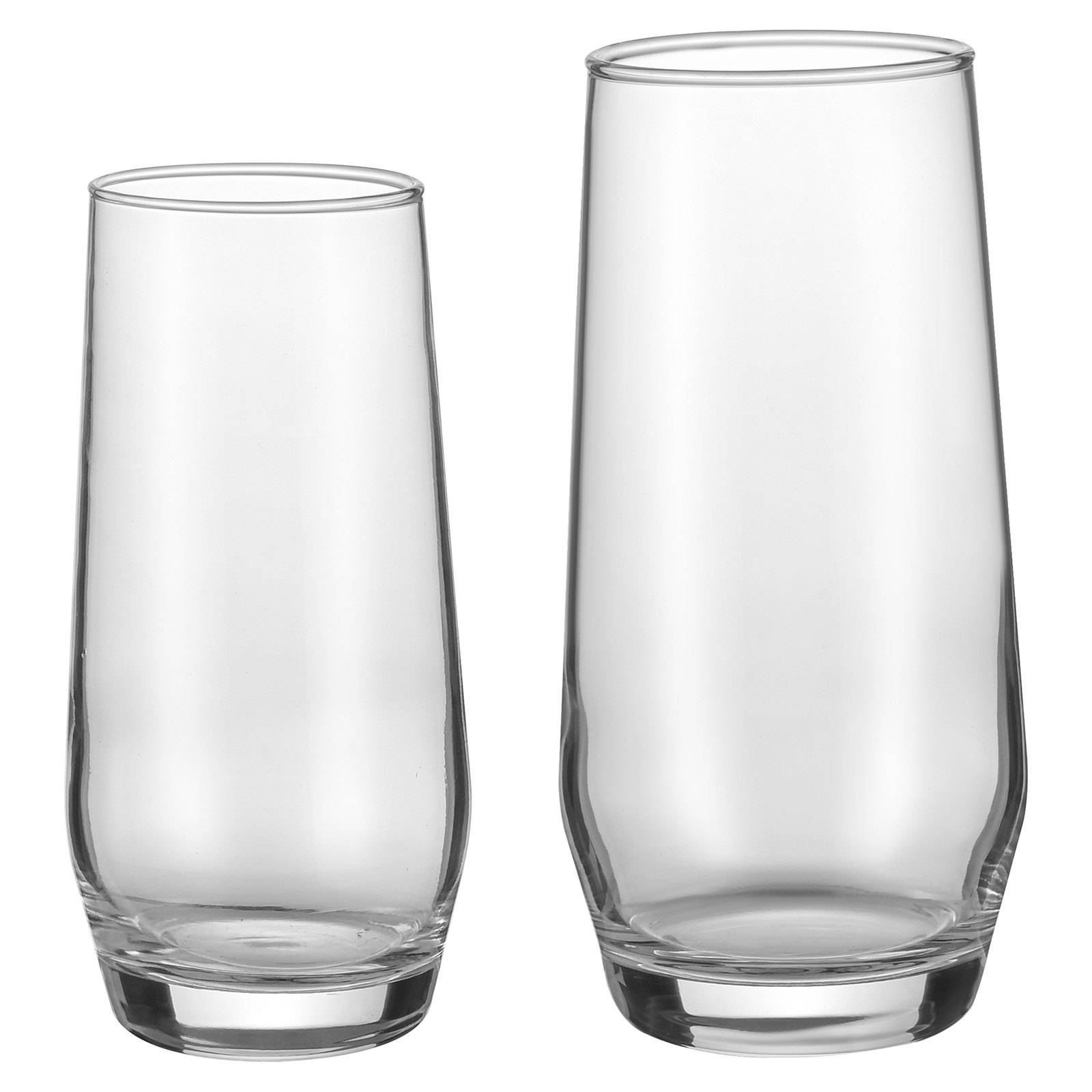 VEVOR Drinking Glasses Set, 16-Piece Crystal Glass Cups, Elegant Mixed Glassware Set, with 8 Pcs 18.26 Oz Highball and 8 Pcs 11.5 Oz Cocktail Drinkware for Kitchen, Beer, Smoothie, Juice, Soda, Wine