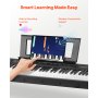 VEVOR vážené digitální piano, 88 kláves, plně vážené, elektrické piano, duální klaviatura a reproduktory s X stojanem, sustain pedál, funkce nahrávání, 280 tónů, bezdrátové připojení, pro začátečníky, černé