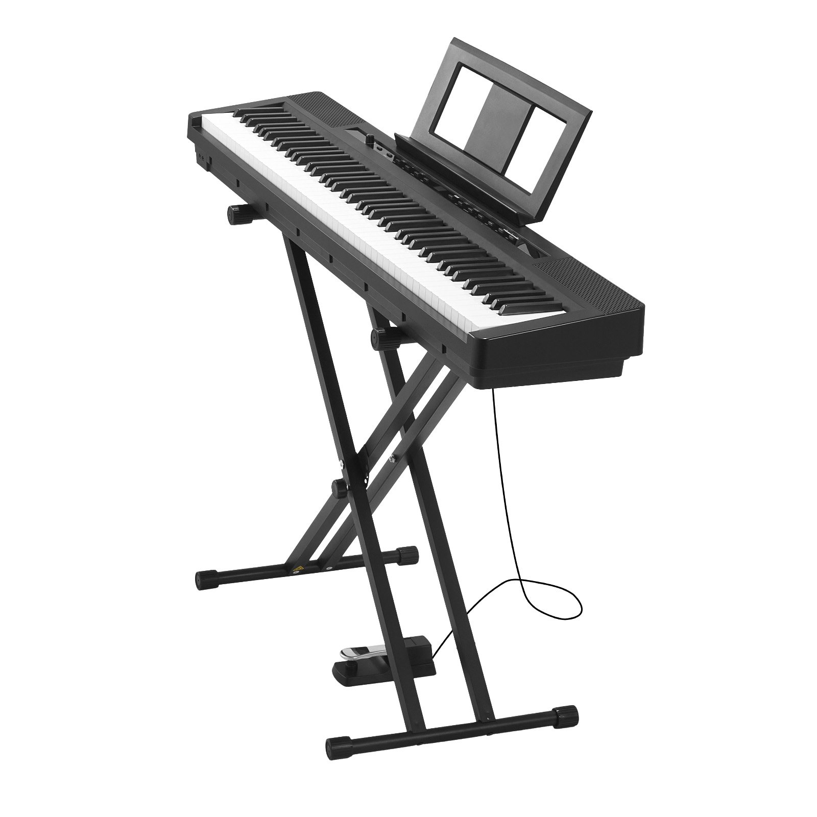 VEVOR Weighted Digital Piano, 88 Keys Fully Weighted, Electric Piano Dual Keyboard & Speakers with X Stand, Sustain Pedal, Recording Function, 280 Tones, Wireless Connection, for Beginners, Black