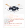 VEVOR Egg Pan, 4-Cup Nonstick Egg Frying Pan, Aluminum Breakfast Omelette Skillet for Pancakes, Hamburgers, Sandwiches, with Lid, Oil Brush, Scraper, Compatible with Gas Stove & Induction Cookware
