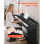 VEVOR vážené digitální piano, 88 kláves, plně vážené, elektrické klavírní klaviatury s nábytkovým stojanem, napájecí adaptér, trojitý pedál, 680 tónů, podpora bezdrátového připojení, se sluchátky, pro začátečníky