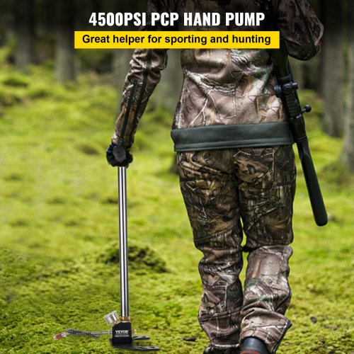 VEVOR High Pressure Hand Pump 3 Stage up to 4500 psi PCP Pump Safe and Convenient Airgun PCP Pump High Pressure Hand Pump for High Pressure Tires and Pre-Charged Pneumatic Airguns