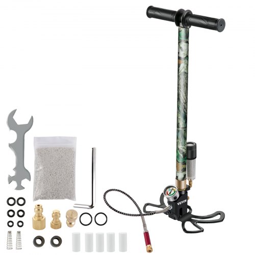 VEVOR PCP Air Pump, 3 Stage PCP Hand Pump, 3000psi High Pressure Air Pump with Gauge, Oil-Moisture Filter Air Gun Pump, Stainless Steel PCP Air Rifle Pump for PCP, Paintball Air Guns and HPA Tanks