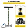 VEVOR PCP Hand Pump, 4 Stage 4500Psi 30Mpa High Pressure Air Rifle Stirrup Pump, with Double Oil-Moisture Filters and Stainless Steel Body for PCP, Paintball Air Guns and HPA Tanks