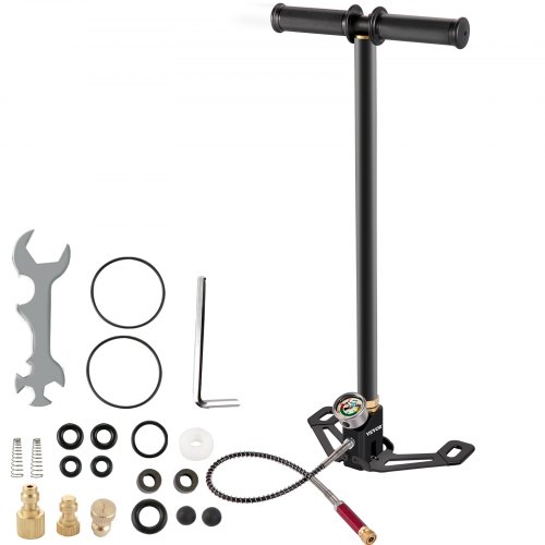 VEVOR PCP Air Pump, 3 Stage PCP Hand Pump, 4500psi High Pressure Air Pump with Gauge, Multi-Purpose Air Gun Pump, Stainless Steel PCP Air Rifle Pump for PCP, Paintball Air Guns and HPA Tanks