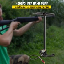 VEVOR Hand Operated Air Pump 3 Stage 4500psi Hand PCP Pump for Tires Rifle Balls