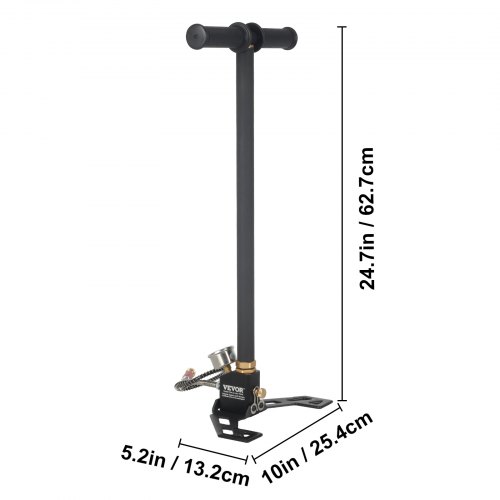 VEVOR High Pressure Hand Pump 3 Stage Airgun PCP Pump 4500PSI Stirrup Pump Air Rifle Filling Stirrup Pump(30MPA)