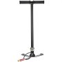 VEVOR high pressure hand pump with dual handles, pressure gauge, and braided hose.