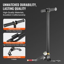 VEVOR 3 Stage Hand Stirrup Pump with High grade 301 stainless steel, Stirrup Pump 4500 psi (0-30 MPa),PCP Air Gun Rifle,pcp pump with Pressure Measuring Range: 0-5800 psi (0-40 MPa)