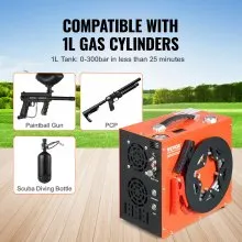 VEVOR PCP Air Compressor, 4500PSI/30Mpa Portable PCP Compressor - Built-in Water and Fan Cooling System, Auto-Stop | DC12V/AC120V Air Compressor