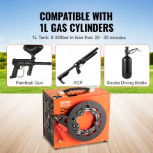 VEVOR PCP Air Compressor, 4500PSI/30Mpa Portable PCP Airgun Compressor with Built-in Power Converter, Auto-Stop | DC12V/AC120V | Oil & Water-Free Air Rifle, Paintball and Scuba Tank Compressor Pump