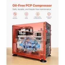 VEVOR PCP Air Compressor 800W Dual-Cylinder PCP Airgun Compressor 4500PSI/30Mpa