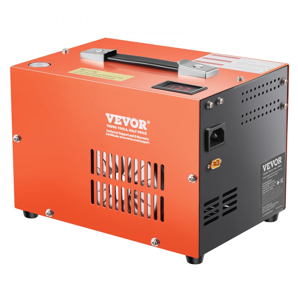 VEVOR PCP Air Compressor, 4500PSI/30Mpa Portable PCP Airgun Compressor with Built-in Converter & Fan Cooling System, DC12V/AC230V Manual-Stop Air Rifle, Paintball and Scuba Tank Compressor Pump
