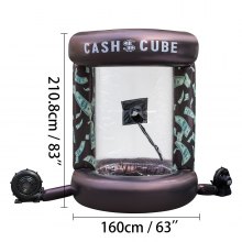 VEVOR Inflatable Cash Cube Cash Cube Booth Black with Blowers Money Grab