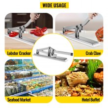 VEVOR Stone Crab Cracker with 2 Seafood Picks, Aluminum & Stainless Steel Construction Shellfish Shucker, Seafood Tools Set for Lobster and Crab Legs