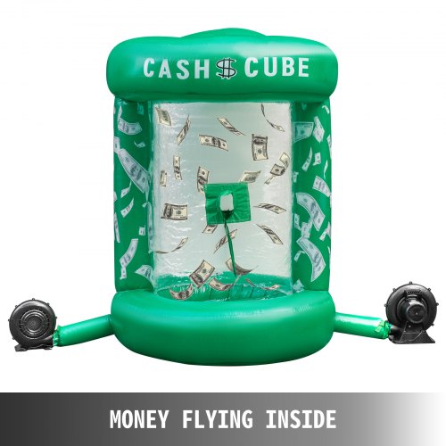 Inflatable Money Machine Booth / Cash Grab Cube – Portable For Events, Promotions (Blue, Blower NOT Included)