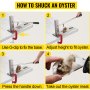 VEVOR Oyster Shucker Machine, Adjustable Oyster Shucker Tool Set, Stainless Steel Cutter Head Oyster Shucking Tool, Clam Shucker Tool with Handle & Clamp for Shellfish Clam in Hotel Buffets and Home
