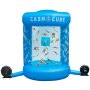 VEVOR Inflatable Cash Cube with Two Blowers Inflatable Cash Cube Booth Blue Cash Cube Money Machine Quick Inflated Cash Cube Water-Proof Money Booth Machine Money Grab Catch for Promotion Events