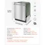 VEVOR 24 Inch Built-In Dishwasher, Stainless Steel Tub, 14 Place Settings and 8 Washing Programs, 23.82 x 25.2 x 33.78 Inch Low-Noise Dishwashing Machine with Upper / Lower Racks and Zoned Storage