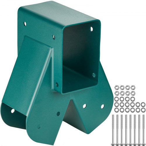 VEVOR A-Frame Middle Swing Brackets, Heavy Duty Carbon Steel Swing Set Hardware with Mounting Hardware, DIY Swing Set Bracket Swing Set Kit for 2 (101.6x101.6mm) Legs & 1 (101.6x152.4mm) Beam, Green