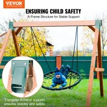 VEVOR A-Frame Middle Swing Brackets, Heavy Duty Carbon Steel Swing Set Hardware with Mounting Hardware, DIY Swing Set Bracket Swing Set Kit for 2 (101.6x101.6mm) Legs & 1 (101.6x152.4mm) Beam, Green