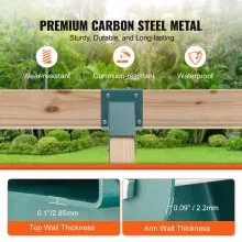 VEVOR A-Frame Middle Swing Brackets, Heavy Duty Carbon Steel Swing Set Hardware with Mounting Hardware, DIY Swing Set Bracket Swing Set Kit for 2 (101.6x101.6mm) Legs & 1 (101.6x152.4mm) Beam, Green