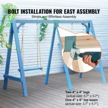 VEVOR A-Frame Middle Swing Brackets, Heavy Duty Carbon Steel Swing Set Hardware with Mounting Hardware, DIY Swing Set Bracket Swing Set Kit for 2 (101.6x101.6mm) Legs & 1 (101.6x152.4mm) Beam, Green