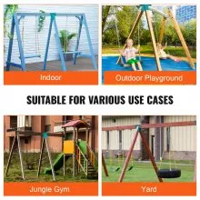 VEVOR A-Frame Middle Swing Brackets, Heavy Duty Carbon Steel Swing Set Hardware with Mounting Hardware, DIY Swing Set Bracket Swing Set Kit for 2 (101.6x101.6mm) Legs & 1 (101.6x152.4mm) Beam, Green