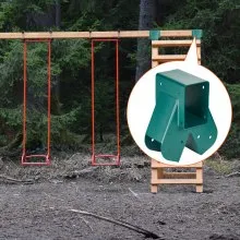 VEVOR A-Frame Middle Swing Brackets, Heavy Duty Carbon Steel Swing Set Hardware with Mounting Hardware, DIY Swing Set Bracket Swing Set Kit for 2 (101.6x101.6mm) Legs & 1 (101.6x152.4mm) Beam, Green
