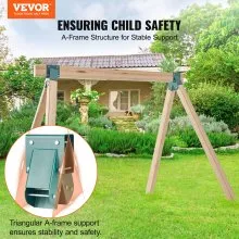 VEVOR A-Frame Middle Swing Set Brackets, Heavy Duty Carbon Steel Swing Set Hardware with Mounting Hardware, DIY Swing Set Bracket Swing Set Kit for 101.6x101.6mm Legs & 101.6x152.4mm Beam, Green 2Pcs