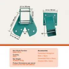 VEVOR A-Frame Middle Swing Set Brackets, Heavy Duty Carbon Steel Swing Set Hardware with Mounting Hardware, DIY Swing Set Bracket Swing Set Kit for 101.6x101.6mm Legs & 101.6x152.4mm Beam, Green 2Pcs