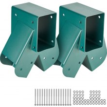 VEVOR A-Frame Middle Swing Set Brackets, Heavy Duty Carbon Steel Swing Set Hardware with Mounting Hardware, DIY Swing Set Bracket Swing Set Kit for 101.6x101.6mm Legs & 101.6x152.4mm Beam, Green 2Pcs