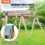 VEVOR A-Frame Middle Swing Set Brackets, Heavy Duty Carbon Steel Swing Set Hardware with Mounting Hardware, DIY Swing Set Bracket Swing Set Kit for 101.6x101.6mm Legs & 101.6x152.4mm Beam, Green 3Pcs